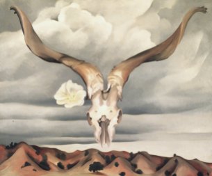 Georgia O'Keeffe, Ram's Head, White Hollyhock-Hills, 1935.